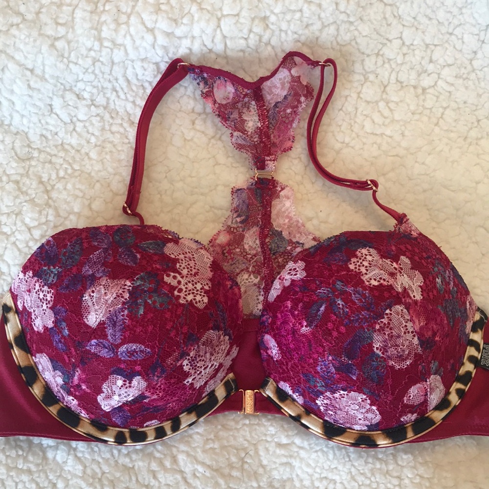 Pink Lace Racer Bra